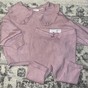 Zara matching knit set. Oversized collar